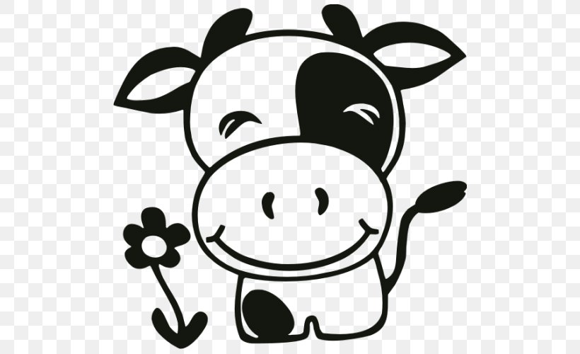 Nos Vaches Sticker Cow Car Paper, PNG, 500x500px, Sticker, Adhesive, Artwork, Black And White, Budynek Inwentarski Download Free