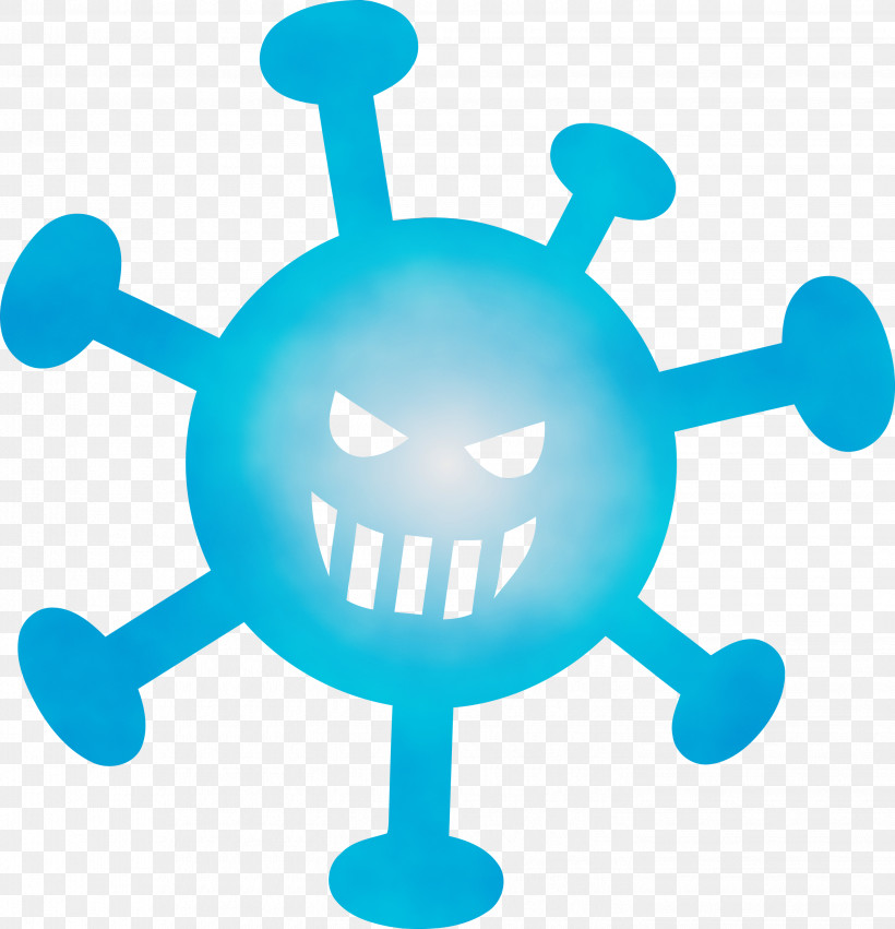 Blue Turquoise Azure Smile Symbol, PNG, 2888x3000px, Virus, Azure, Blue, Corona, Coronavirus Download Free