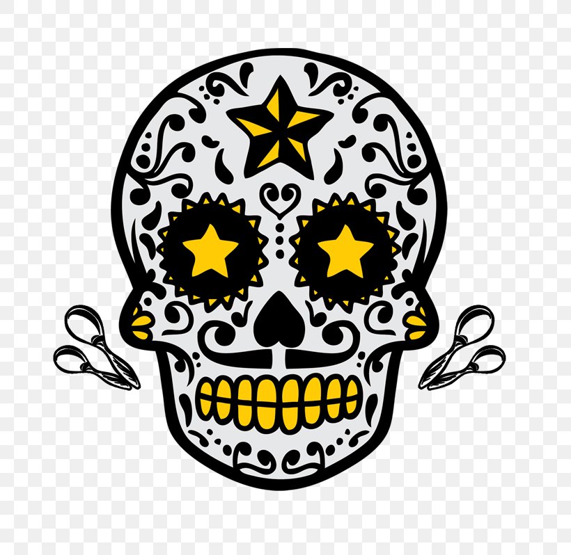 Calavera Skull Halloween Clip Art, PNG, 747x798px, Calavera, Bone, Brand, Cdr, Drawing Download Free