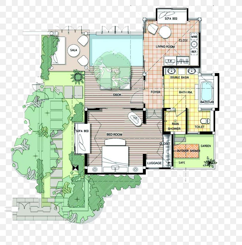 Floor Plan Hot Tub Swimming Pool Villa Hotel, PNG, 809x831px, Floor Plan, Area, Bathtub, Beach, Bed Download Free