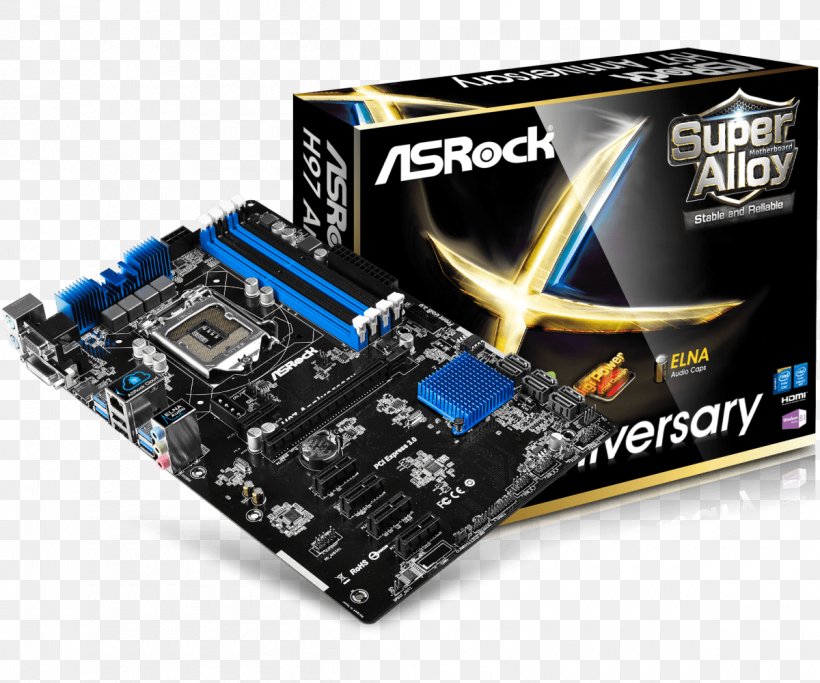 Intel LGA 1150 Motherboard ASRock Z97 Anniversary, PNG, 1200x1000px, Intel, Asrock, Atx, Computer Component, Computer Hardware Download Free