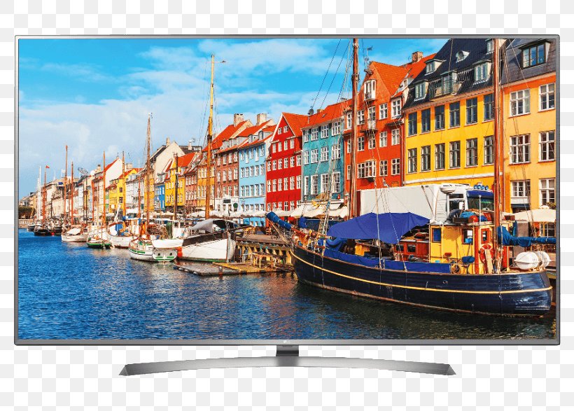 Copenhagen Television Set Smart TV 4K Resolution, PNG, 786x587px, 4k Resolution, Copenhagen, Boat, Channel, Europe Download Free