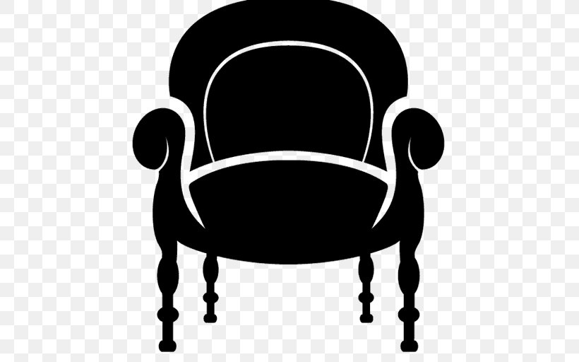 Chair Silhouette Clip Art, PNG, 512x512px, Chair, Black, Black And White, Black M, Furniture Download Free
