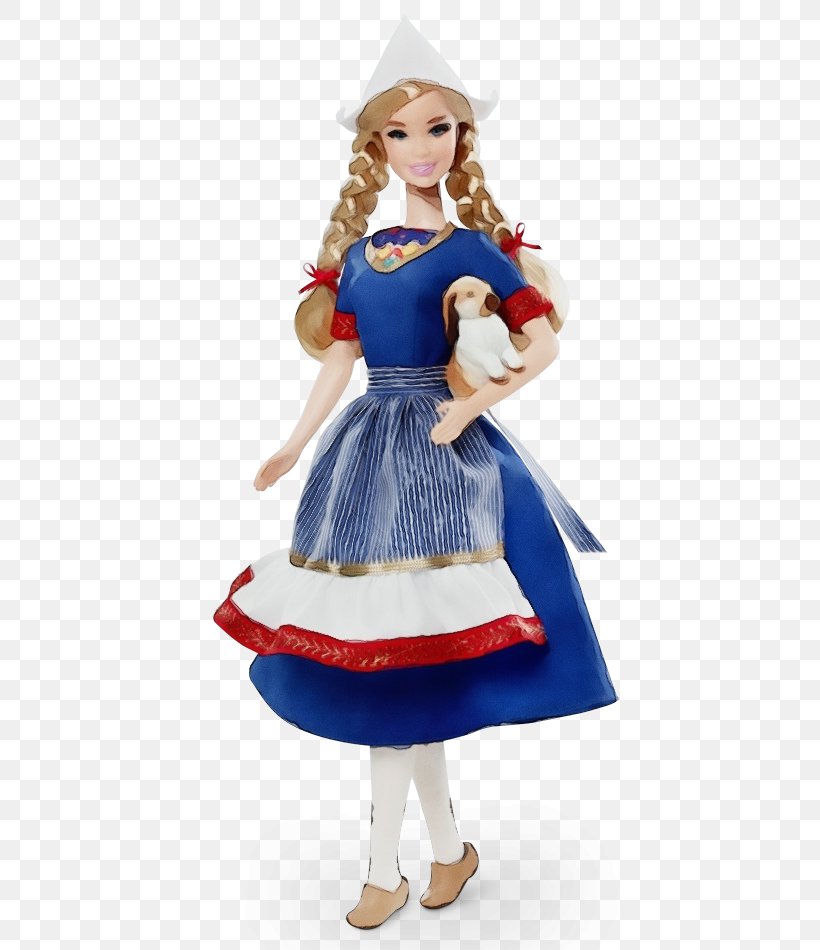 Doll Figurine Toy Action Figure Costume, PNG, 640x950px, Watercolor, Action Figure, Barbie, Costume, Costume Design Download Free