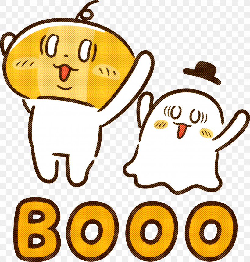 Booo Happy Halloween, PNG, 2861x2999px, Booo, Cartoon, Comics, Drawing, Emoji Download Free