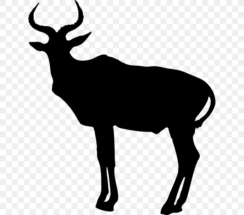 Antelope Pronghorn Animal Silhouettes Clip Art, PNG, 629x720px, Antelope, Animal Silhouettes, Antler, Black And White, Cow Goat Family Download Free