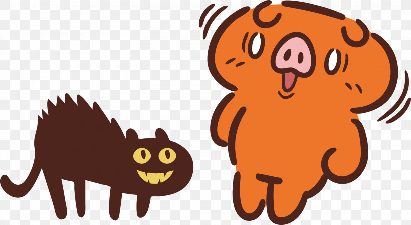 Booo Happy Halloween, PNG, 3000x1643px, Booo, Biology, Cartoon, Cat, Dog Download Free