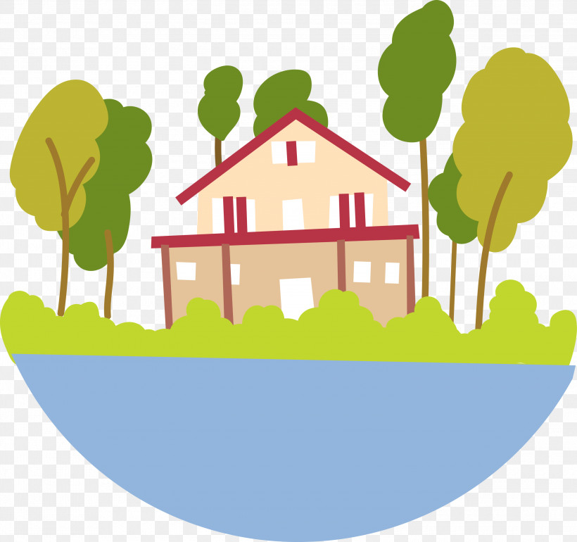 Lake House Building House, PNG, 3000x2818px, Lake House, Building, Green, House, Plant Download Free