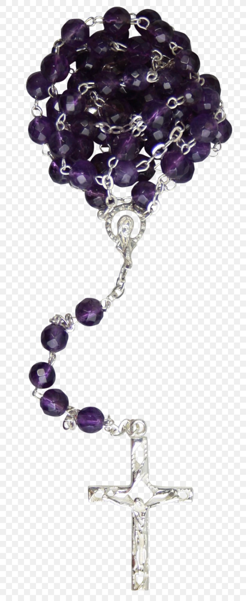 Rosary Amethyst Bead Crucifix Christian Cross, PNG, 778x2000px, Rosary, Amethyst, Argenture, Bead, Body Jewelry Download Free