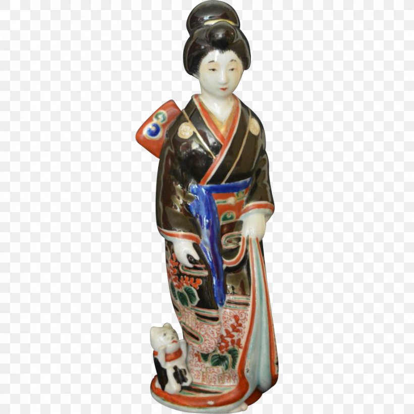 Woman's Day - Geisha Figurine Woman Kutani Ware Japanese Art PNG