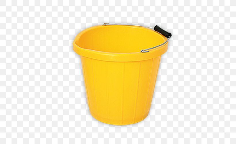 Yellow Plastic Bucket Rubbish Bins & Waste Paper Baskets, PNG, 500x500px, Yellow, Bucket, Color, Handle, Material Download Free
