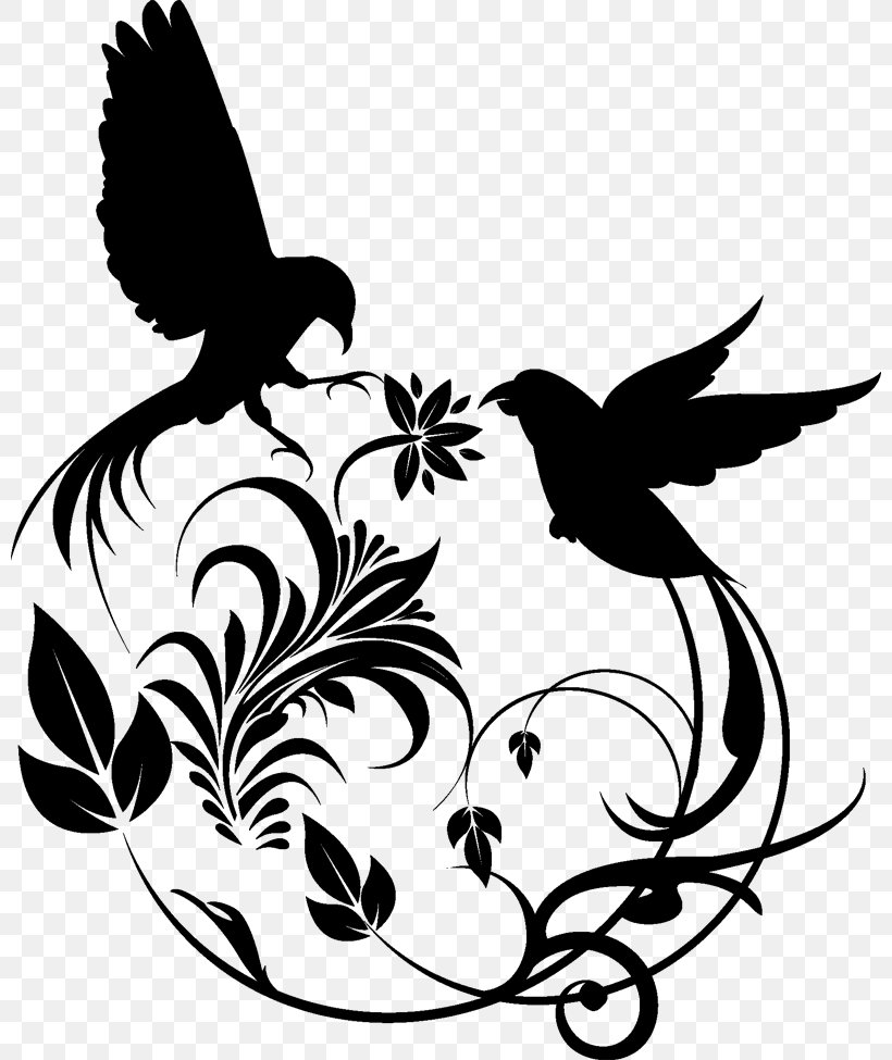 Hummingbird Floral Design, PNG, 800x975px, Bird, Architecture, Art, Beak, Black And White Download Free