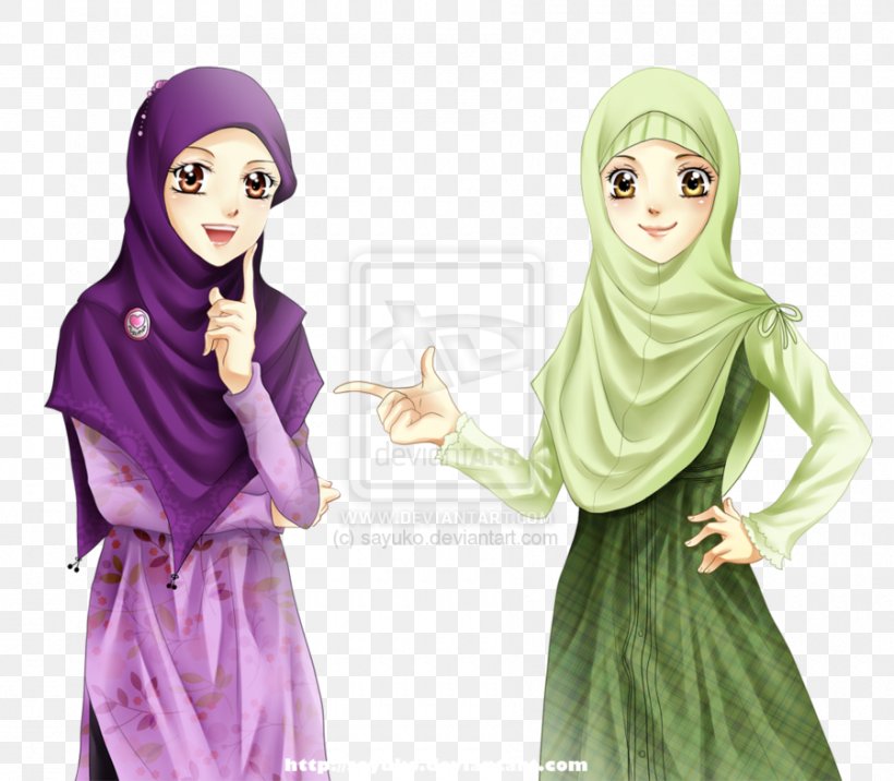 Islam Muslim Hijab Animated Cartoon, PNG, 900x786px, Watercolor, Cartoon, Flower, Frame, Heart Download Free