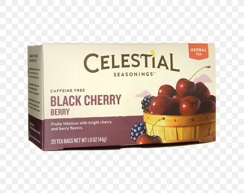 Herbal Tea Berry Celestial Seasonings Black Cherry, PNG, 650x650px, Tea, Bag, Berry, Black Cherry, Box Download Free
