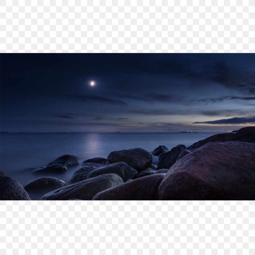 Moonlight Sea Night Sky Rock, PNG, 1000x1000px, Moonlight, Astronomical Object, Atmosphere, Darkness, Earth Download Free