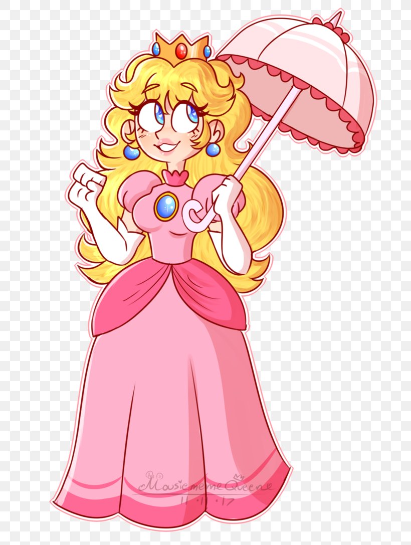 Princess Peach Paper Mario Art Female, PNG, 734x1087px, Watercolor, Cartoon, Flower, Frame, Heart Download Free