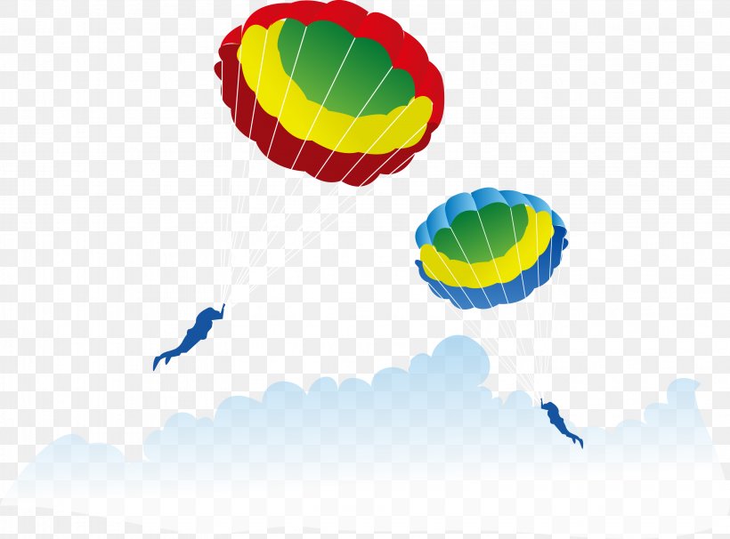 Parachuting Drawing Illustration, PNG, 3164x2340px, Parachuting, Drawing, Parachute, Sky, Vecteur Download Free