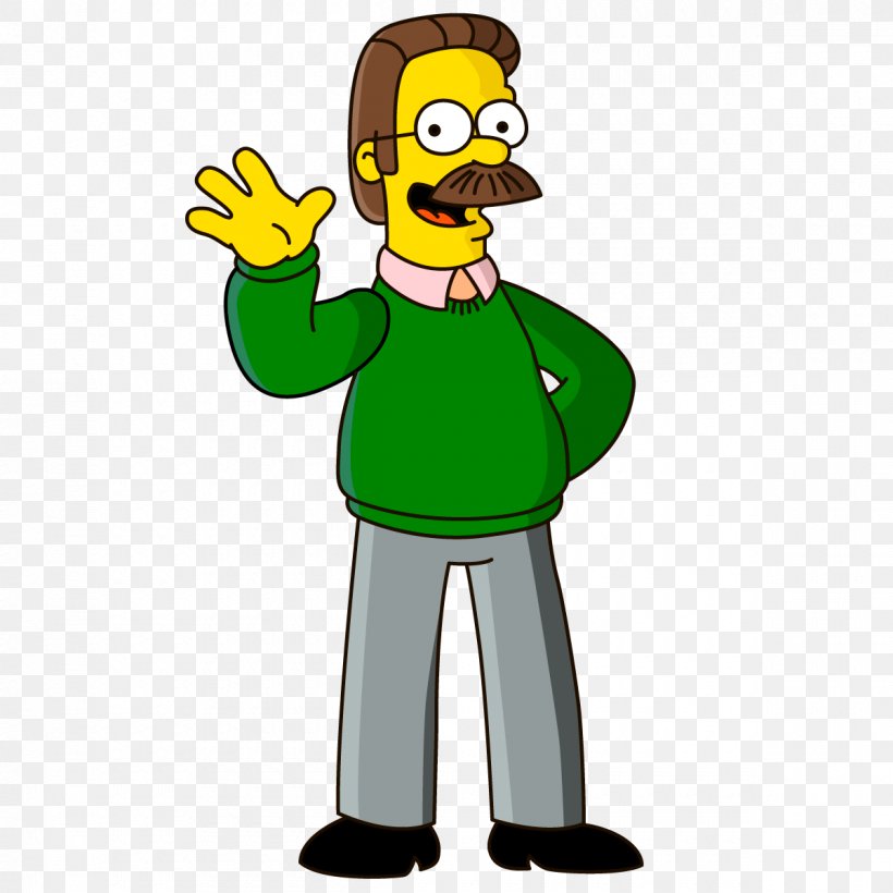 Ned Flanders Mr. Burns Waylon Smithers Principal Skinner Homer Simpson, PNG, 1200x1200px, Ned Flanders, Beak, Bird, Cartoon, Dr Hibbert Download Free