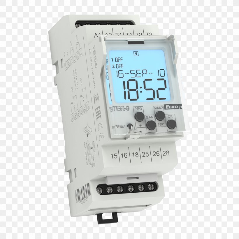 Electrical Switches Timer Time Switch Thermostat ELKO EP SLOVAKIA, S.r.o., PNG, 1200x1200px, Electrical Switches, Biglua, Clock, Digital Data, Din Rail Download Free