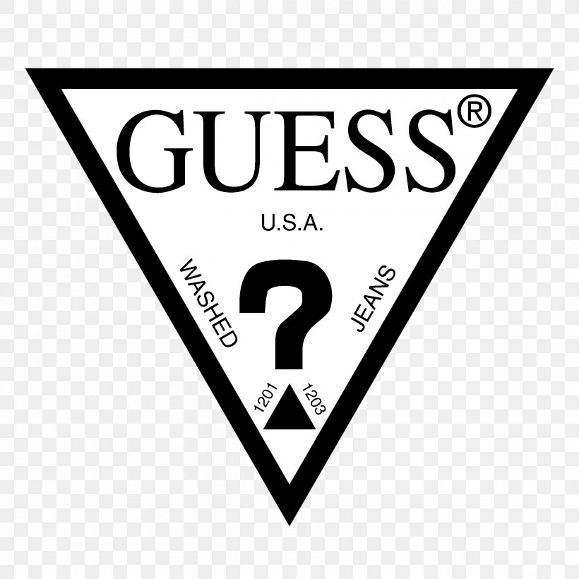 Logo GUESS JEAN Brand Clothing, PNG, 2400x2400px, Logo, Area, Black And White, Brand, Calvin Klein Download Free