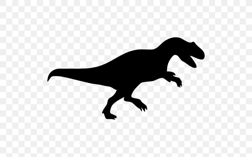 Tyrannosaurus Gigantoraptor Caudipteryx Iguanodon Dinosaur, PNG, 512x512px, Tyrannosaurus, Allosaurus, Animal Figure, Beak, Black And White Download Free