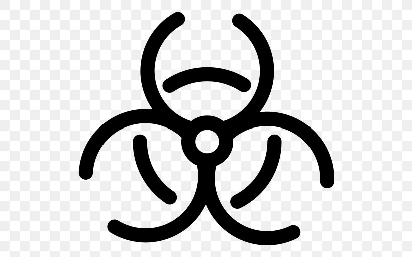 Biological Hazard Medical Waste Sign Risk, PNG, 512x512px, Biological Hazard, Biology, Black And White, Body Jewelry, Hazard Download Free