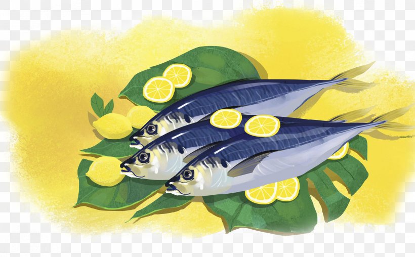 Fish Atlantic Mackerel Lemon Illustration, PNG, 2374x1472px, Fish, Atlantic Mackerel, Cartoon, Drawing, Drink Download Free