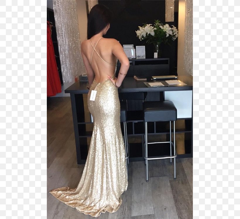 Backless Dress Prom Evening Gown Sequin, PNG, 750x750px, Backless Dress, Abdomen, Aline, Ball Gown, Chiffon Download Free
