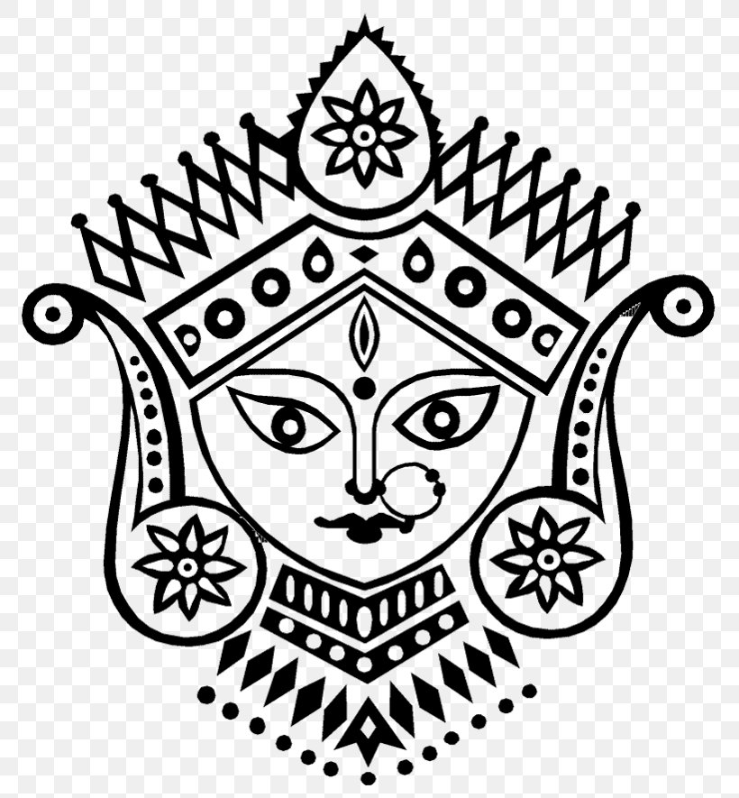 Sketch of goddess durga maa or durga closeup face design element wall mural   murals hindu religious religion  myloviewcom