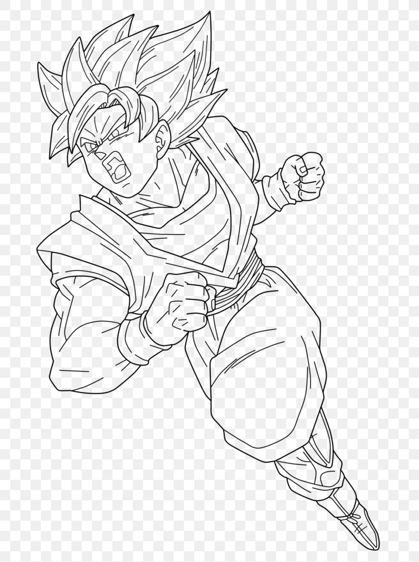 Line Art Goku Vegeta Gohan Super Saiyan, PNG, 726x1101px, Watercolor, Cartoon, Flower, Frame, Heart Download Free