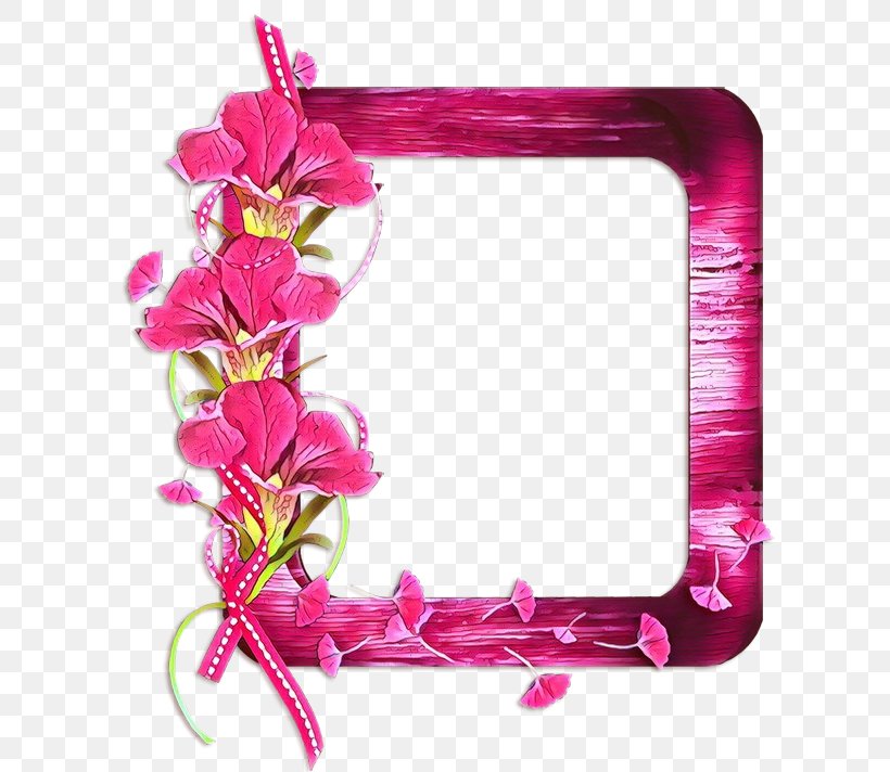 Picture Frame, PNG, 650x712px, Cartoon, Flower, Magenta, Petal, Picture Frame Download Free