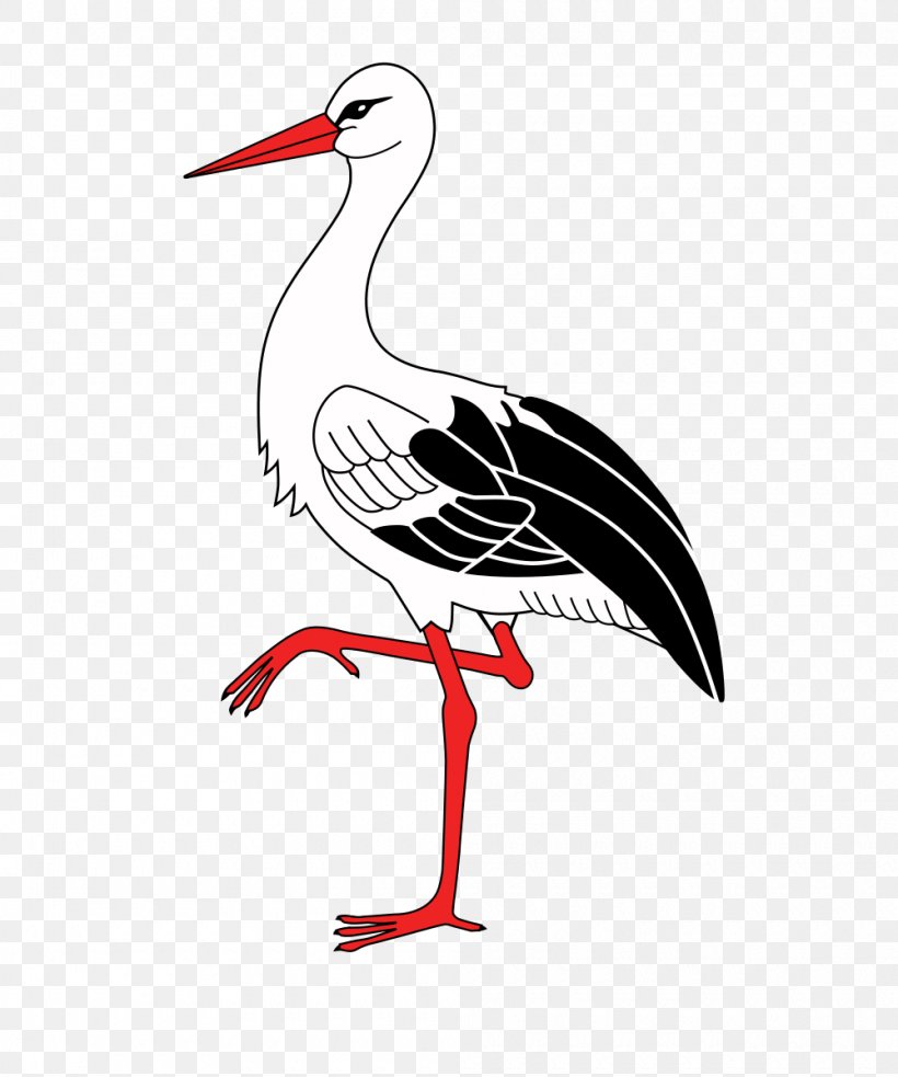 Stock Art Drawing of a Wood Stork
