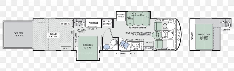 Campervans Motorhome Thor Motor Coach Floor Plan Thor Industries, PNG, 2633x800px, 2017, Campervans, Car, Entertainment, Floor Plan Download Free