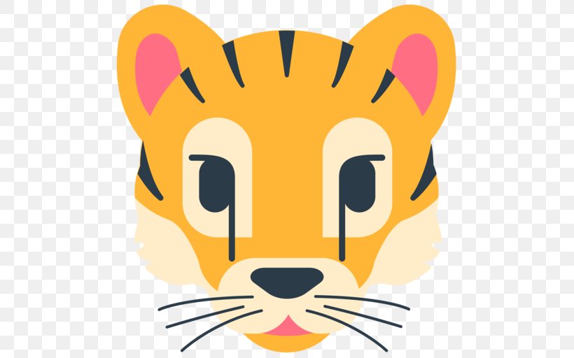 Whiskers Tiger Emoji Cat Clip Art, PNG, 512x512px, Whiskers, Big Cat, Big Cats, Carnivoran, Cat Download Free