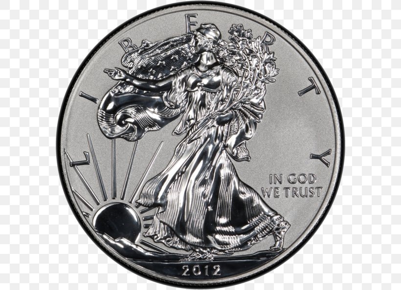 Proof Coinage American Silver Eagle, PNG, 594x594px, Coin, American Silver Eagle, Black And White, Bullion, Bullion Coin Download Free