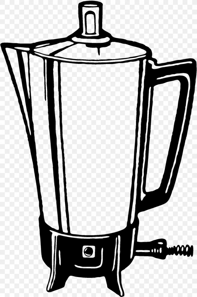 Coffee Percolator Tea Coffeemaker, PNG, 850x1282px, Coffee, Black And White, Coffee Percolator, Coffee Pot, Coffeemaker Download Free