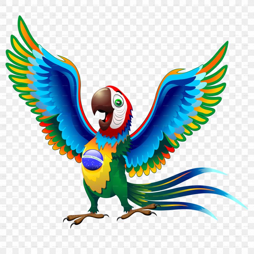 Brazil Parrot Scarlet Macaw Bird, PNG, 5000x5000px, Brazil, Beak, Bird, Cartoon, Common Pet Parakeet Download Free