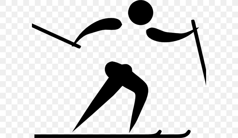 Cross-country Skiing At The Winter Olympics Winter Olympic Games Pictogram Clip Art, PNG, 600x476px, Winter Olympic Games, Alpine Skiing, Area, Black And White, Brand Download Free
