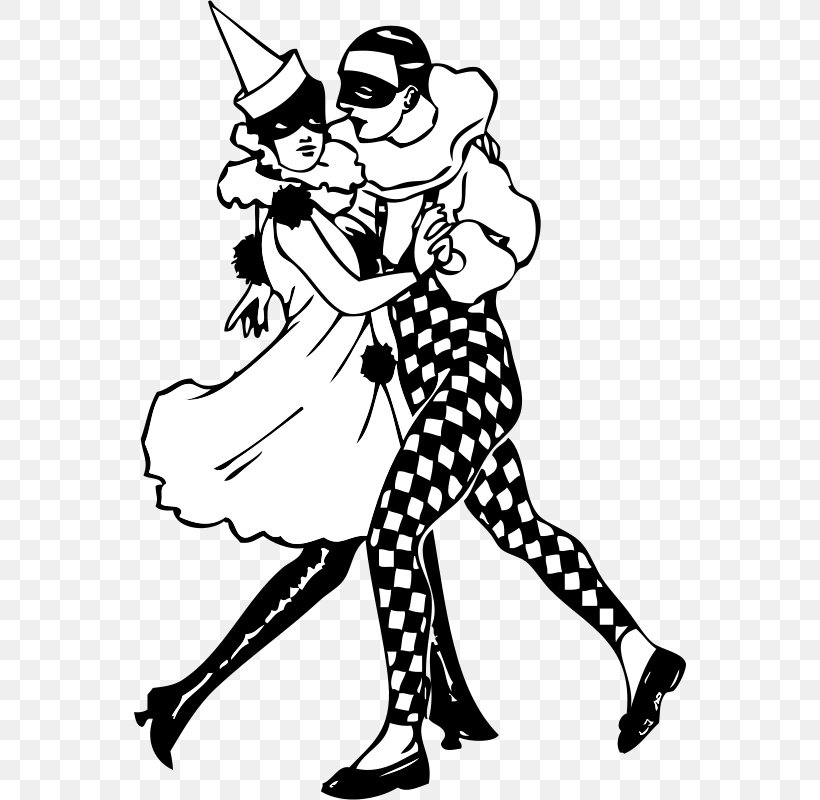 Harlequin Pierrot Dance Clip Art, PNG, 552x800px, Harlequin, Art, Artwork, Black, Black And White Download Free