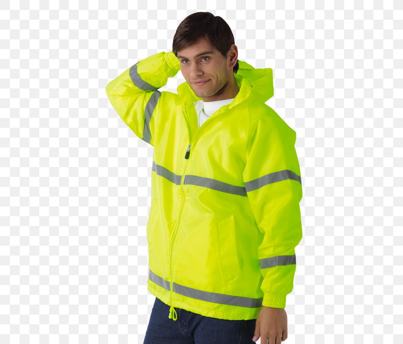 Raincoat T-shirt Hoodie High-visibility Clothing Jacket, PNG, 700x700px, Raincoat, Brand, Clothing, Cuff, Gilets Download Free