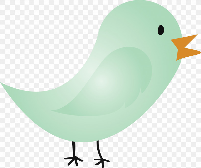 Bird Beak Green Perching Bird, PNG, 3000x2507px, Cartoon Bird, Beak, Bird, Cute Bird, Green Download Free