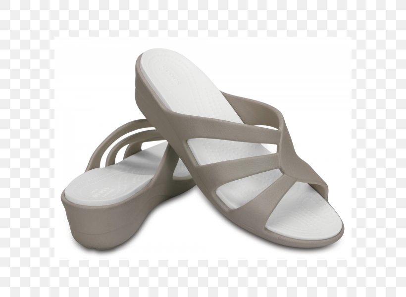 Crocs Women's Sanrah Strappy Wedge Shoe Sandal Clog, PNG, 600x600px, Crocs, Beige, Clog, Flip Flops, Flipflops Download Free
