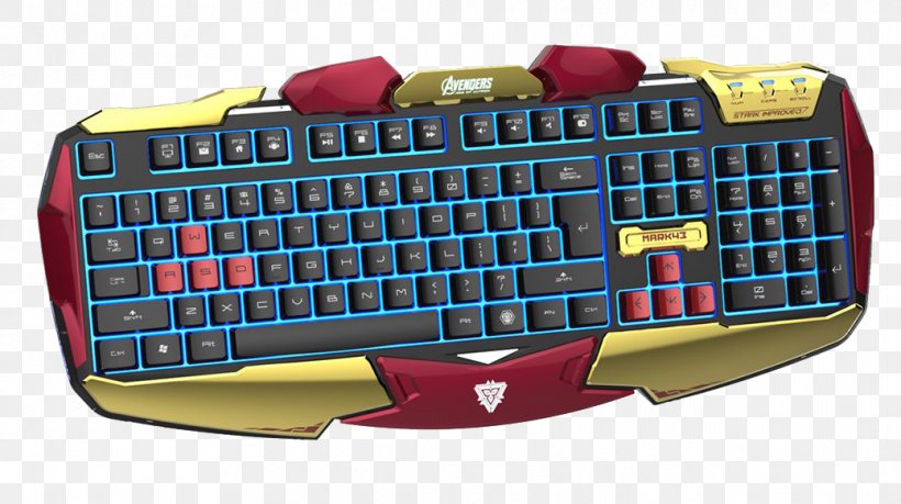 The Iron Man Computer Keyboard Computer Mouse Gaming Keypad, PNG, 1039x582px, Iron Man, Backlight, Computer, Computer Hardware, Computer Keyboard Download Free