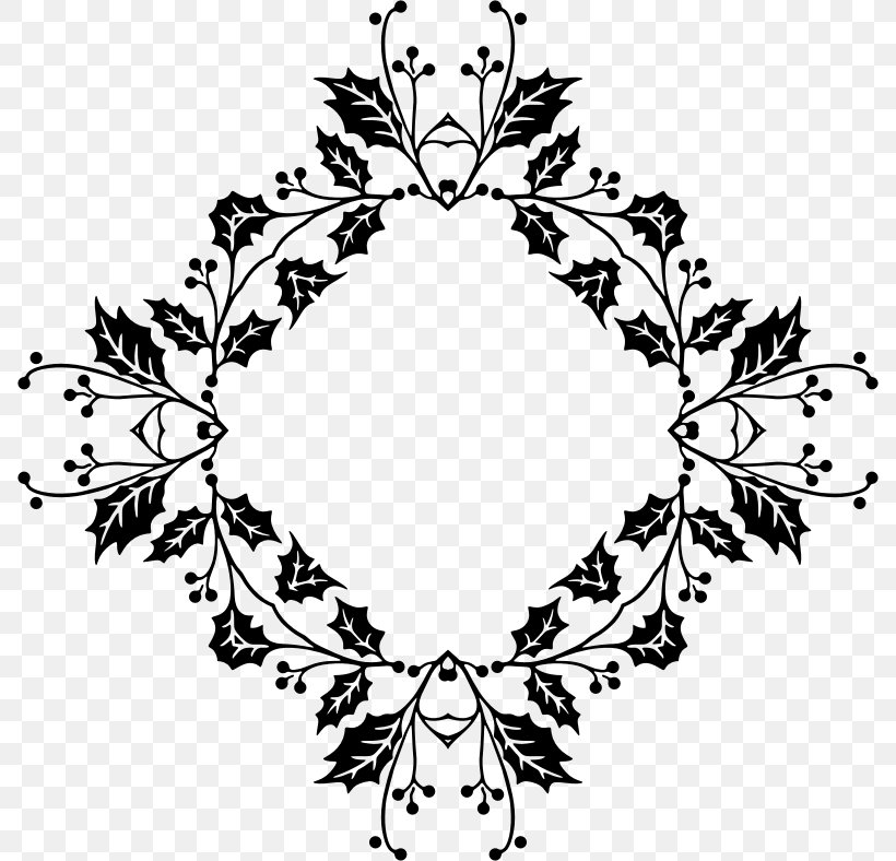 Floral Design Line Art Black And White Clip Art, PNG, 788x788px, Floral Design, Artwork, Black And White, Borders And Frames, Branch Download Free