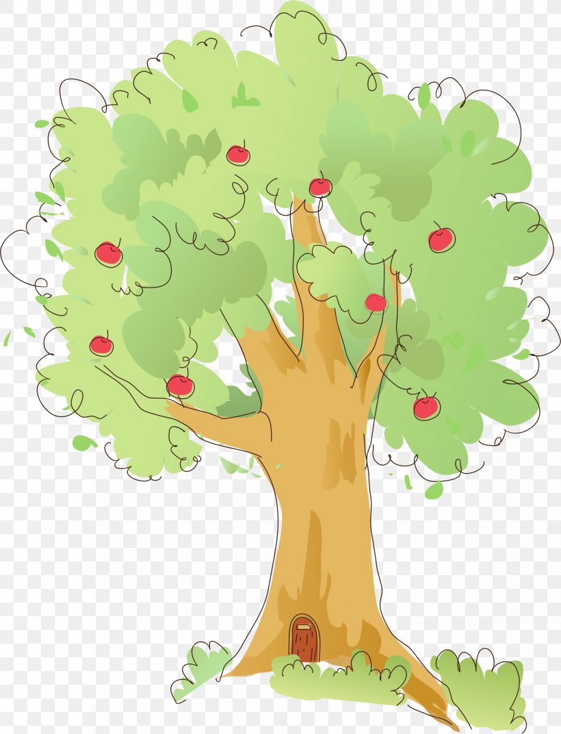 Apple Fruit Tree, PNG, 2376x3108px, Apple, Art, Branch, Cartoon, Flora Download Free