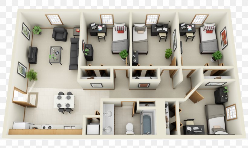 3D Floor Plan Bedroom Interior Design Services House, PNG, 1500x894px, 3d Floor Plan, Apartment, Bathroom, Bed, Bedroom Download Free