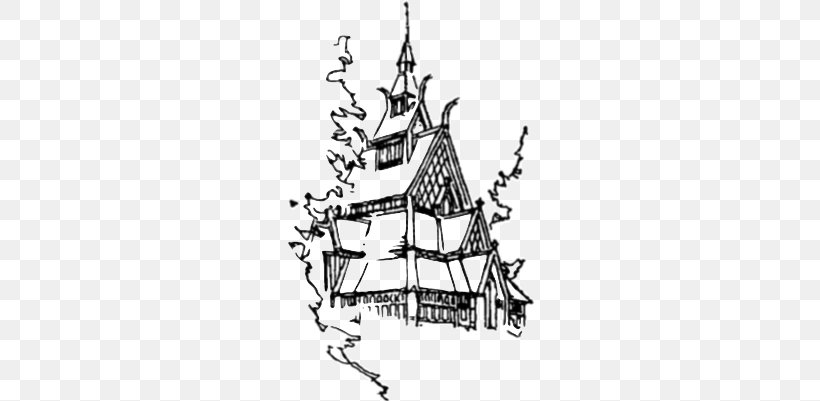 Chapel In The Hills Borgund Stave Church Drawing, PNG, 250x401px, Drawing, Architecture, Art, Black And White, Chapel Download Free