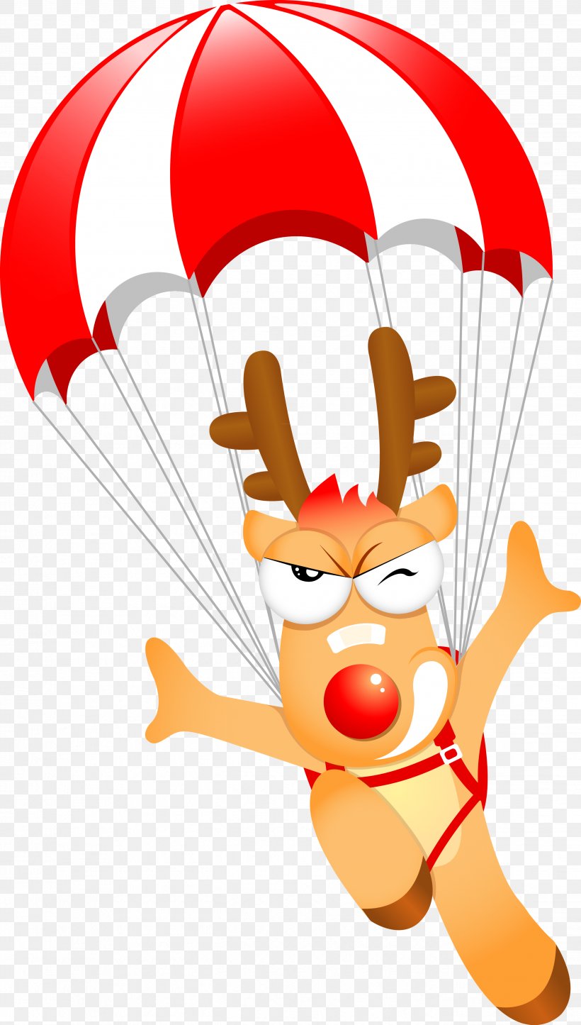Parachute Christmas Parachuting, PNG, 2681x4727px, Parachute, Art, Christmas, Deer, Fictional Character Download Free