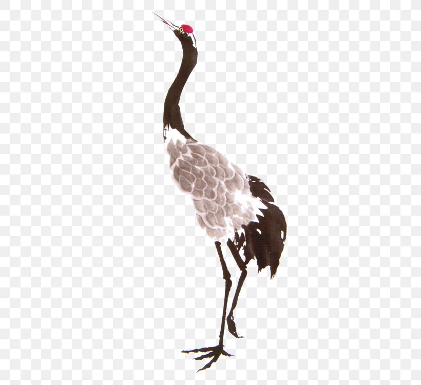 Red-crowned Crane Gongbi Chinese Painting, PNG, 750x750px, Crane, Beak, Bird, Birdandflower Painting, China Download Free