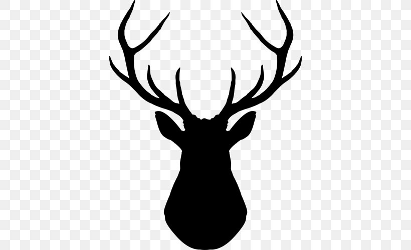 White-tailed Deer Silhouette Clip Art, PNG, 384x500px, Deer, Antler, Black And White, Drawing, Elk Download Free